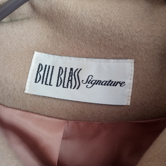 Bill Blass Wool Pea Coat Tan Cream - Picture 2 of 6